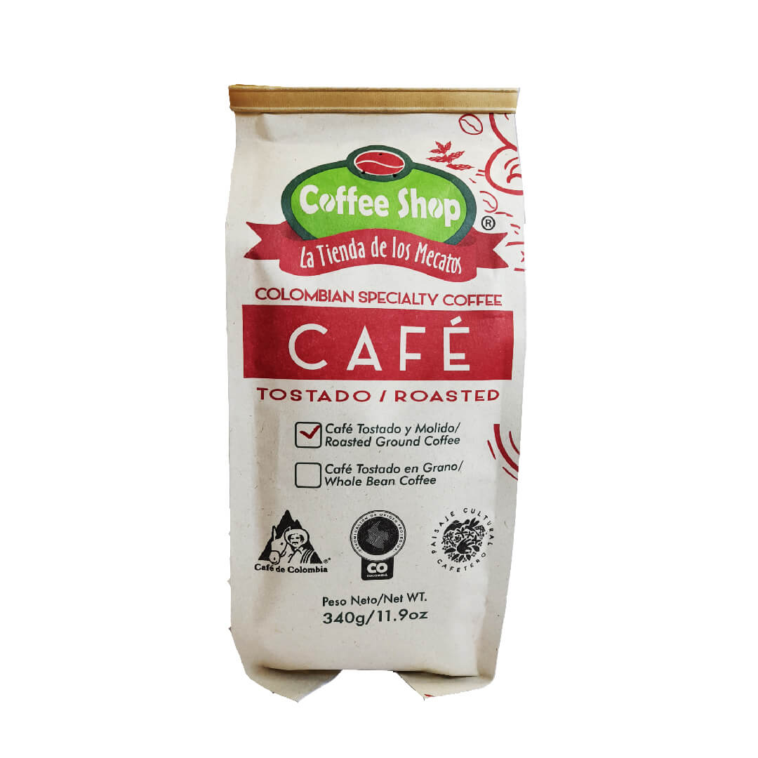 Coffee Shop Especial de Origen 340g, cafe de origen colombiano premium, especial y gourmet de alta calidad.