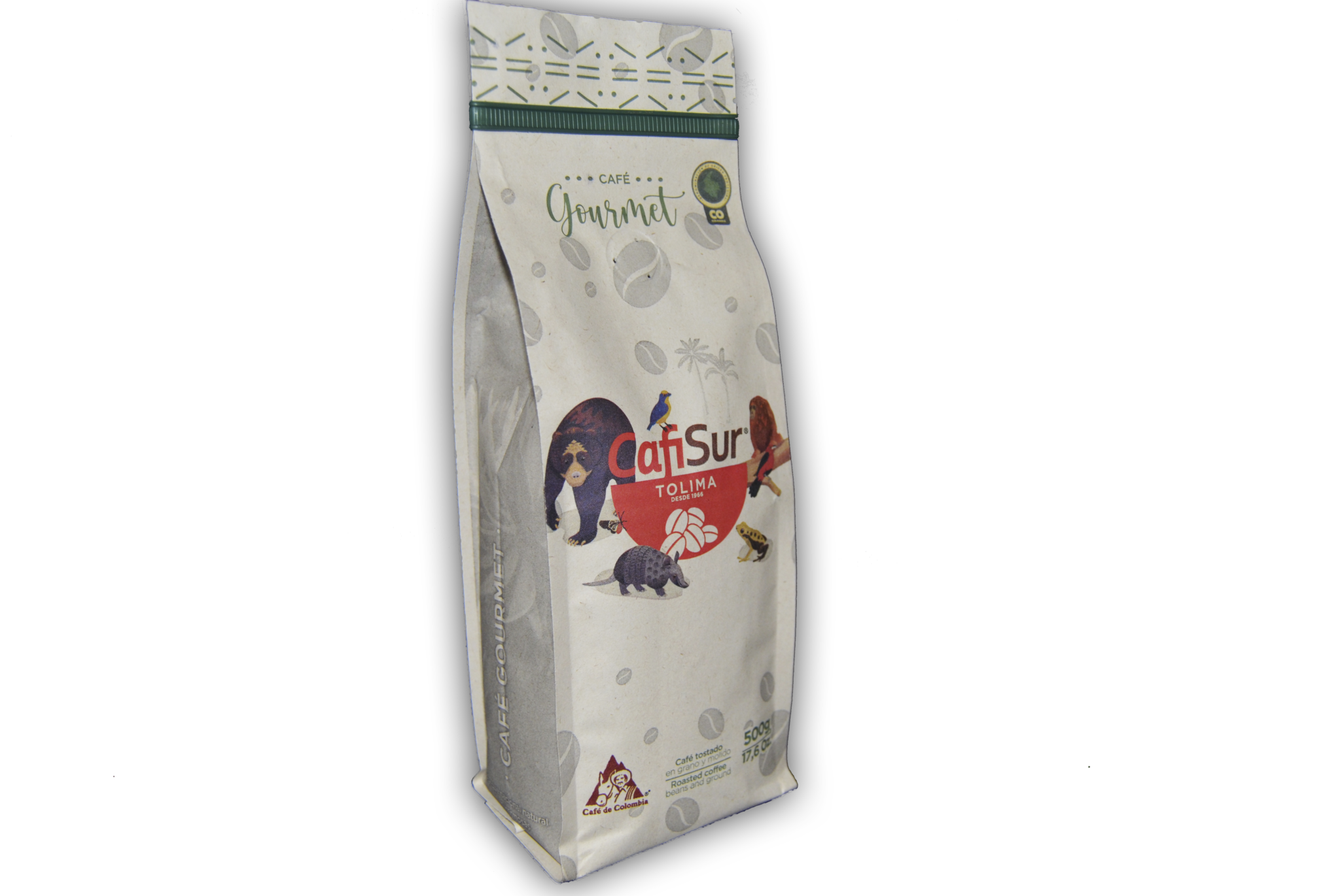 CafiSur Tolima Gourmet 500g, cafe gourmet del Tolima, especial colombiano y premium de origen colombiano.