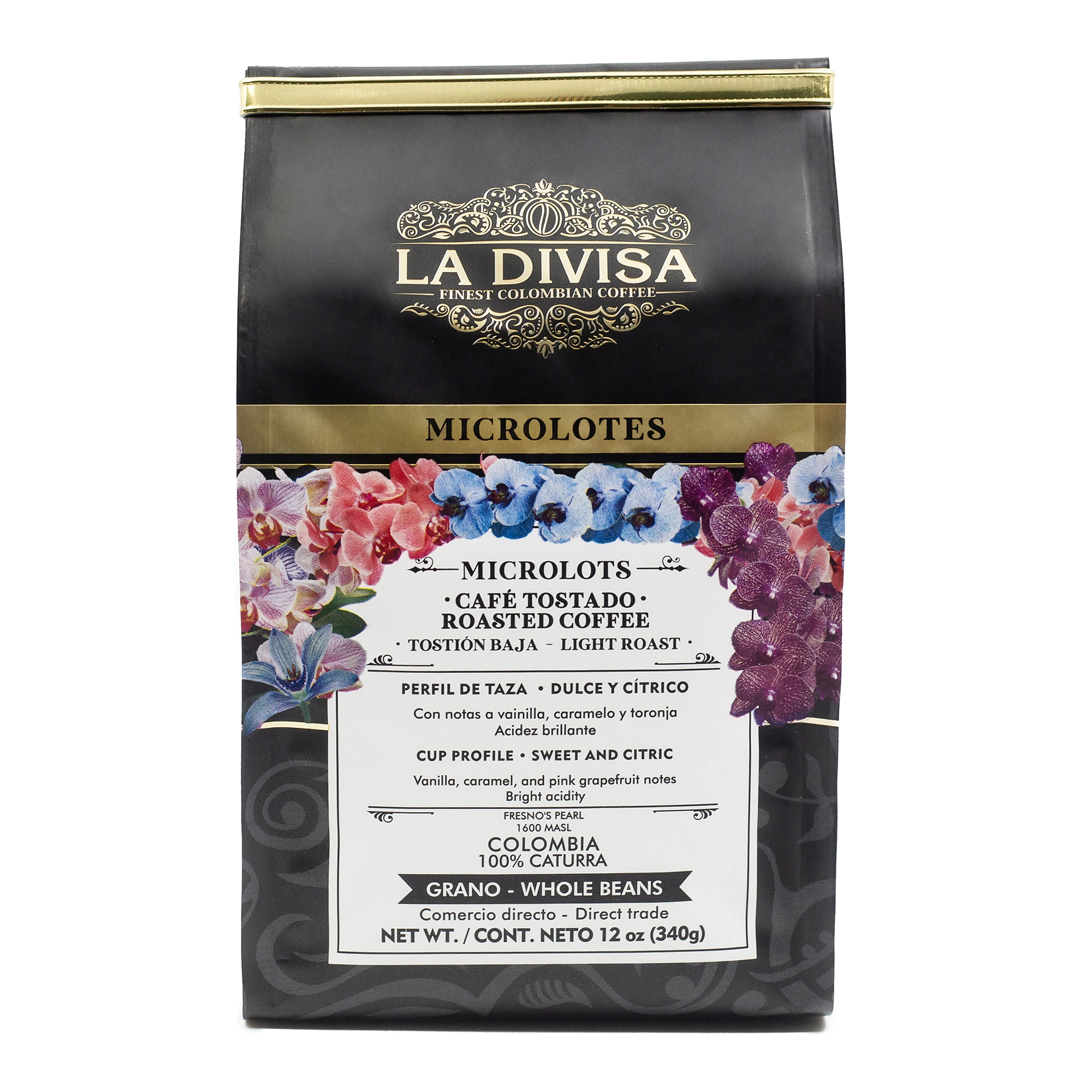 Café La Divisa Microlotes Molido 340g, café de finca en Tolima, microlote 100% arábica y de origen.