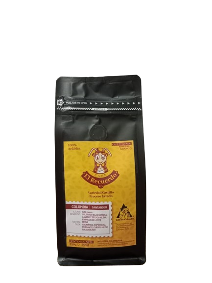 Café El Recuerdo Excelso 250G, café artesanal colombiano premium con aroma intenso y sabor excelso equilibrado.