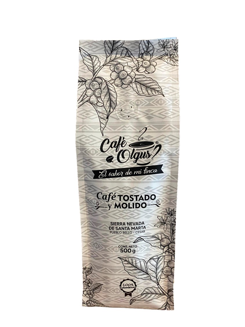 Cafe Olgus Premium 500G, cafe especial colombiano artesanal con aroma intenso y sabor gourmet balanceado.