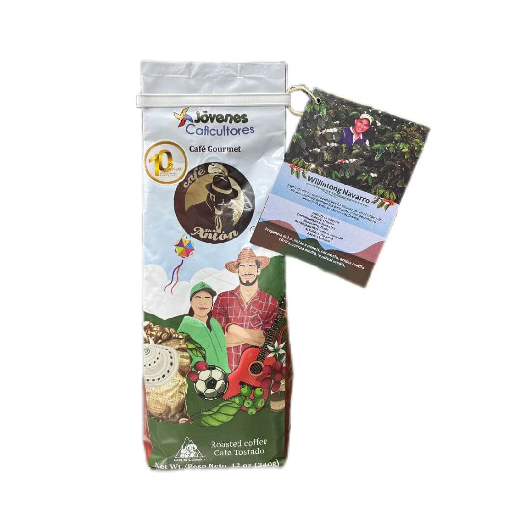 Café Gourmet Jóvenes Caficultores Willintong Navarro 340G, café 100% colombiano especial y artesanal.