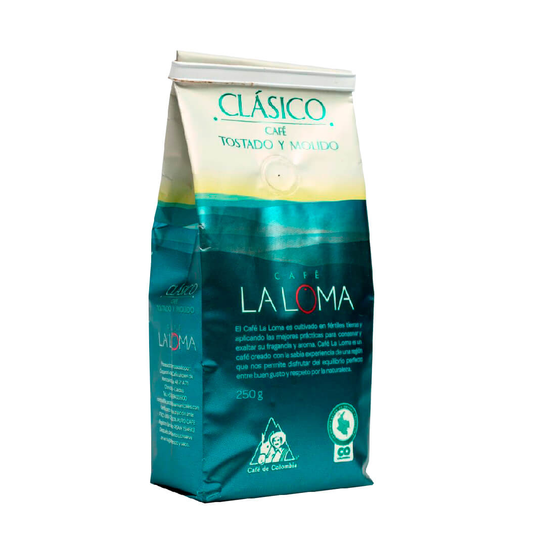 Café La Loma Clásico 250G, café colombiano tradicional de origen La Loma, tostado clásico y muy especial.
