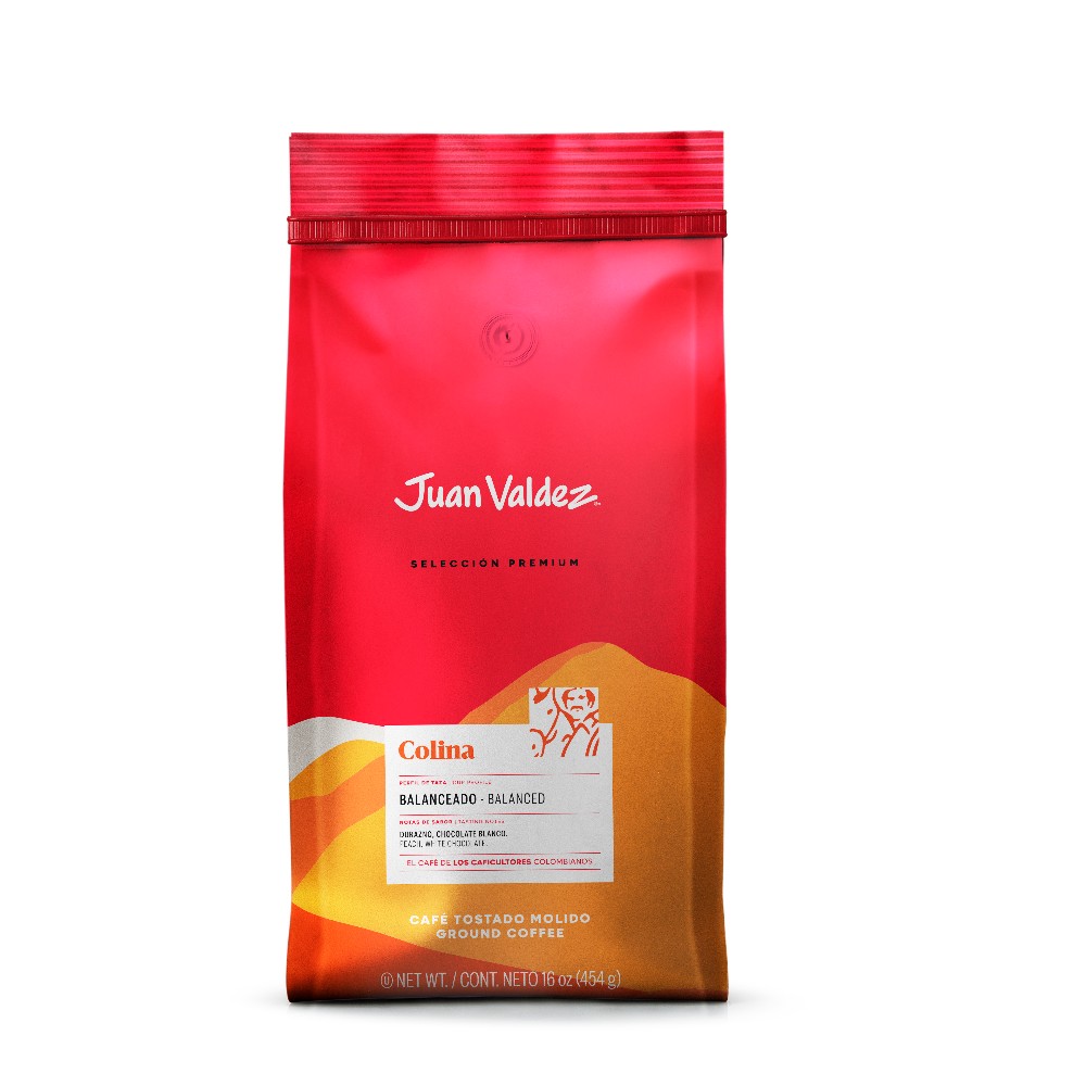 Juan Valdez Cafe Colina, café premium tostado de Colombia con aroma suave y sabor balanceado.