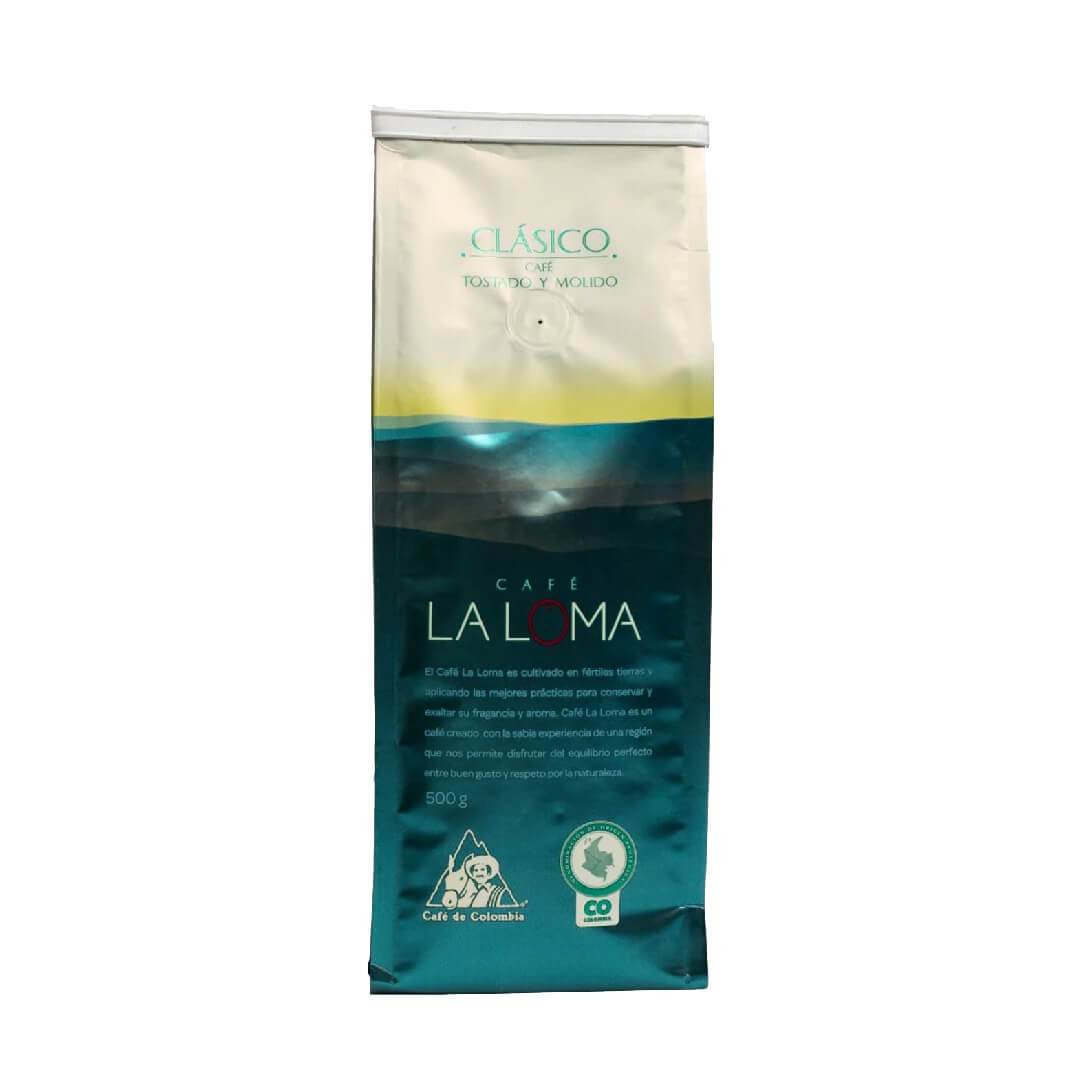 La Loma Café Clásico 500G, café colombiano tradicional y artesanal, de origen premium y sabor auténtico.